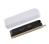 Harmonicas for Students Round Mouthpiece 16 Holes 64 Tone Harmonica Black Chromatic Beginner Harmonica Instrument