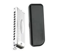 Harmonicas for Students Silver Chromatic Harmonica12 Hole 48 Tone Professional Performance Harmonica For Player Beginner (Color : Key D)