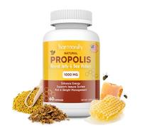 HARMONIFY Bee Pollen Propolis Royal Jelly Extract with Carob, Pure Immune Support Supplement, Gluten-Free, Vegetarian Capsules, 1000 mg