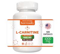 HARMONIFY L Carnitine Supplement 1000 mg per Serving, 120 Vegetarian Capsules & Pure Form, 60 Servings