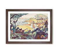 Harmonious Times by Paul Signac Framed Print | A2 Walnut Framed Wall Art | Ready to Hang | Modern Nature Picture | Living Room Bedroom Lounge Office