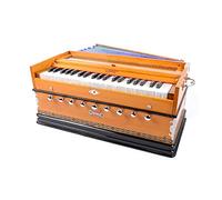 Harmonium BINA no. 9 Indian Harmonium, 2024 Edition,3 1/2 octaves, 9 stops, 4 extra notes, multifold bellows, BINA special reed,Checked & Retuned by Aakrati Musicals Safri, Natural Color, Kirtan,