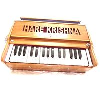 Harmonium, Hare Krishna, In USA, Double Reed, Coupler, Natural Color, without Stoppers, Standard, Padded Bag, Tuned to A440, Musical Instrument Indian