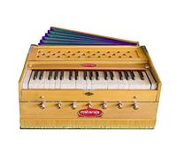 Harmonium, Maharaja Musicals, In USA, 3 1/4 Octave, Double Reed, Coupler, Natural Color, 7 Stops, Standard, Book, Padded Bag, Tuned to A440, Musical Instrument Indian (PDI-126)