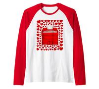 Harmonium with Hearts, Church Organist Valentines Wedding Raglan Baseball Tee