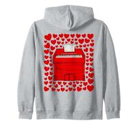 Harmonium With Hearts, Church Organist Valentines Wedding Zip Hoodie