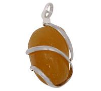 Harmonize Honey Amber Stone Wire Wrapped Reiki Healing Gemstone Pendant Jewellery Spiritual