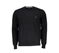 Harmont & Blaine Mens Classic Crew Neck Jumper - Black Cotton - Size X-Large