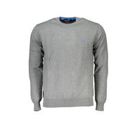 Harmont & Blaine Mens Crew Neck Jumper Casual Knitwear - Grey Cotton - Size X-Large