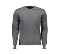 Harmont & Blaine Mens Crew Neck Jumper Melange Grey Wool - Size 2XL