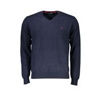 Harmont & Blaine Mens Vneck Jumper Navy - Dark Blue Cotton - Size 2XL