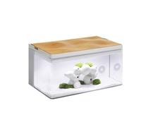 Harmony Aquatic Tank by Clairnara - Harmony Legend - iF Design Award Winning 10 Gallon All-in-One Aquarium (White Tank with Cedar Grain top, Harmony Legend)