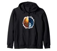Harmony Balance Energy Dualism Symbol Cosmic Unity Forces Zip Hoodie