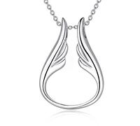 HARMONY BOLA Angle Wings Ring Holder Necklace Wedding and Engagement Ring Keeper Necklace Gift for Wife Women Mother Daughter