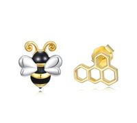 HARMONY BOLA Bee Stud Earrings 925 Sterling Silver Animal Honey Jewelry Bumblebee Earrings Gift for Women Mom