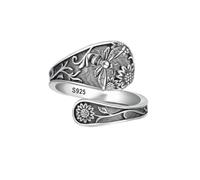 HARMONY BOLA Bee Sunflower Ring 925 Sterling Silver Bee Ring Jewelry Gift for Women Birthday Christmas Size 7