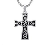 HARMONY BOLA Celtic Knot Cross Necklace 925 Sterling Silver Celtic Cross Pendant Jewelry Gift Birthday for Women Men