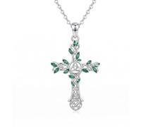 HARMONY BOLA Celtic Knot Cross Necklace 925 Sterling Silver Celtic Knot Cross Pendant Jewelry Gift Birthday for Women Men