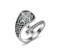 HARMONY BOLA Celtic Knot Cross Ring 925 Sterling Silver Celtic Knot Ring Jewelry Gift for Women Birthday Christmas Size 7