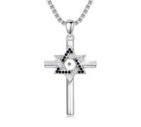 HARMONY BOLA Cross Star Of David Necklace 925 Sterling Silver Mustard Seed Pendant Religious Faith Cross Jewelry Gift for Men Father