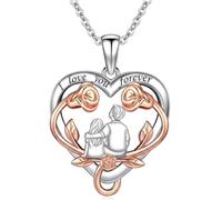 HARMONY BOLA Family Members Necklace Sterling Silver Heart Pendant | Love Jewelry 925 Sterling Silver Birthday Mother's Day Father's Day Christmas New Year Love Gifts for Women Men