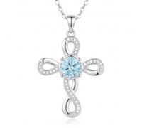 HARMONY BOLA Infinity Cross Necklace 925 Sterling Silver Infinity Necklace Jewelry Gift Birthday for Women