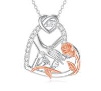 HARMONY BOLA Mum Necklace 925 Sterling Silver Mother and 5 Daughter/Son Hand Holding Pendant Mum Jewellery for Women Grandmother Mother Wife Daughter