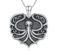 HARMONY BOLA Octopus Necklace 925 Sterling Silver Octopus Pendant Ocean Jewelry for Women Birthday