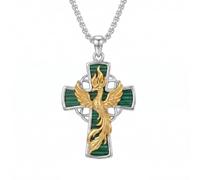 HARMONY BOLA Phoenix Cross Necklace 925 Sterling Silver Celtic Cross Phoenix Pendant Jewelry Gift Birthday for Women Men