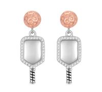 HARMONY BOLA Pickleball Earrings 925 Sterling Silver Pickle ball Studs Pickleball Earrings Jewellery for Women