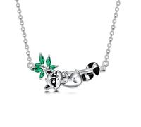 HARMONY BOLA Raccoon Necklace 925 Sterling Silver Cute Raccoon Pendant Animal Jewelry for Women Birthday Christmas Gifts