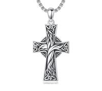 HARMONY BOLA Tree of Life Cross Necklace 925 Sterling Silver Tree of Life Pendant Religious Cross Jewelry Gift for Men Father