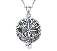 HARMONY BOLA Viking Necklace 925 Sterling Silver Viking Eagle Pendant Viking Compass Jewelry for Men Women Valentine'S Day Christmas Birthday Gift
