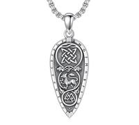 HARMONY BOLA Viking Rune Necklace 925 Sterling Silver Viking Pendant Norse Jewelry Gifts for Men Women