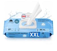 Harmony Care® 80 x Fragrance-Free Wet Wipes for Adults, XL Water Wipes | Water-based wet wipes for everyday care, intimate hygiene wipes, 23 x 26 cm - skin-friendly damp washcloths