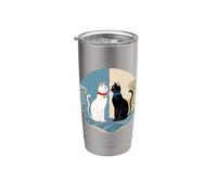 Harmony Cats Retro Circle Design Stainless Steel Insulated Tumbler