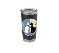 Harmony Cats Retro Circle Design Stainless Steel Insulated Tumbler