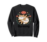 Harmony Cute Yin Yang Cats Spiritual Kawaii Sweatshirt