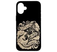 Harmony Guitar With Floating Music Notes Clouds Case for iPhone 16 Plus