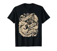 Harmony Guitar with Floating Music Notes Clouds T-Shirt