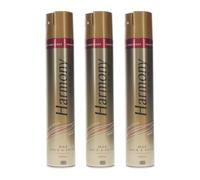 Harmony Haircare Gold Max Hold & Shine Hairspray Multi-Pack, Lasts for Up to 24-Hours, with UV Absorbers, Provitamins and Argan Oil, 3 x 400ml