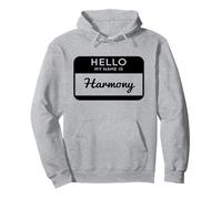 Harmony Hello My Name Is Personalized Tag Label Sticker Pullover Hoodie