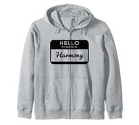 Harmony Hello My Name Is Personalized Tag Label Sticker Zip Hoodie