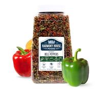 Harmony House Foods Dried Mixed Red & Green Bell Peppers, diced (12 oz, Quart Size Jar) for Cooking, Camping, Emergency Supply, and More