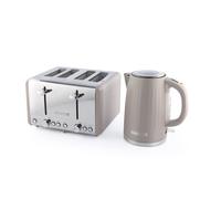 Hamilton Beach Kettle and Toaster Set, Harmony, Electric Kettle 1.7L, Wide Slot Toaster 4 Slice, Boil Dry Protection, 6 Variable Browning Levels, Cappuccino - HBHARMC