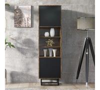 Harmony Loft Display Cabinet 175cm - Loft-Inspired Storage with Rustic, Oak & Black Matt Doors Creative Furniture Dark Brown One Size