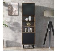 Harmony Loft Display Cabinet 175cm - Loft-Inspired Storage with Rustic, Oak & Black Matt Doors Creative Furniture Dark Brown One Size