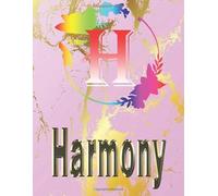 Harmony: Personalized Name Sketchbook.Monogram Initial Letter H Journal. Harmony Cute Sketchbook on Pink Marble Cover , Blank Paper 8.5 x 11 ,Great ... Sketching, Crayon Coloring and colored pencil