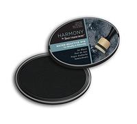 Harmony Water Reactive Coloured Ink Pad - Slow Drying Water Soluble - Perfect Ink Pads for Stamping, Blending & Distressing - Acid Free - by Spectrum Noir (Jet Black)