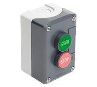 Schneider Electric Control station, plastic, dark grey lid, 2 flush push buttons Ø22, marked START STOP, 1 NO + 1 NC